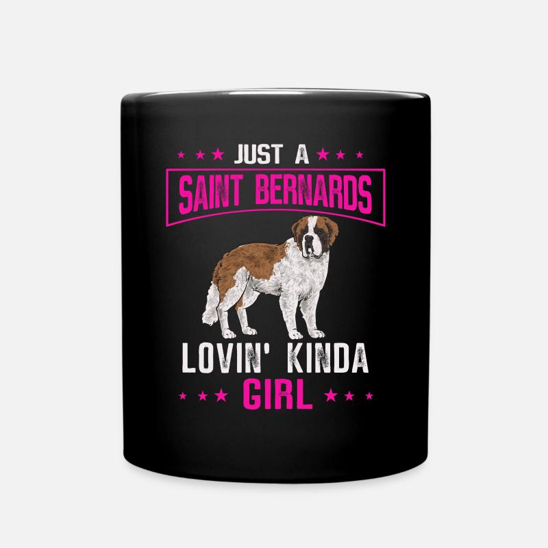 Bernhardiner St. Bernhardshund Hund - Tasse einfarbig - Schwarz