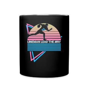 Football Lineman Retro - Mug uni - noir - Devant