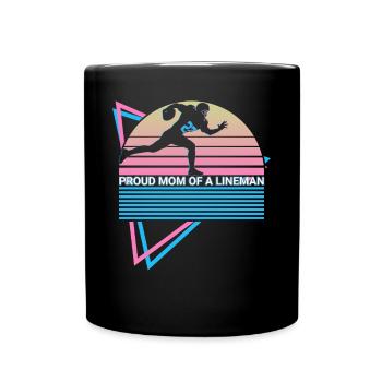 Football Lineman Retro - Full Colour Mug - black - Front
