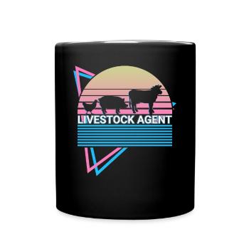 Viehzucht Retro - Tasse einfarbig - Schwarz - Vorne