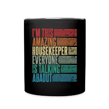 Vintage Housekeeper Housekeeper Gift Retro - Full Colour Mug - black - Front