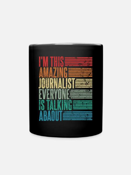 Vintage Journalist Journalistin Geschenk Retro - Ensfarvet krus - sort