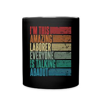Travailleur non qualifié Cadeau de travailleur non qualifié Rétro - Mug uni - noir - Devant