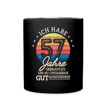 57. Geburtstag Geschenk Habe 57 Jahre Gebraucht - Tasse einfarbig - Schwarz - Vorne