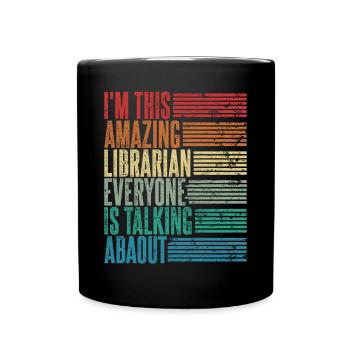 Vintage Bibliothécaire Bibliothécaire Cadeau Rétro - Mug uni - noir - Devant