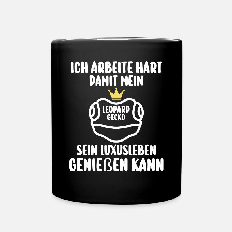 Eidechse Terrarium Reptilien Leopardgecko - Tasse einfarbig - Schwarz