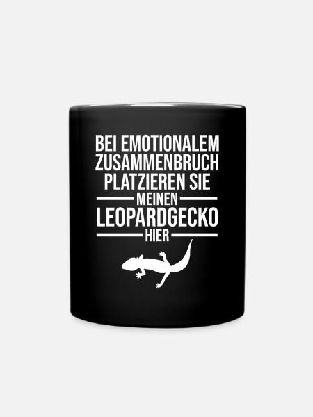 Eidechse Terrarium Reptilien Leopardgecko - Tasse einfarbig - Schwarz