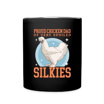 Silk Chicken Dad Silkie Chicken Silk Chickens Cadeau - Mug uni - noir - Devant