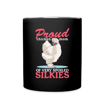Silk Chicken Mom Chicken Silk Chicken Silkie Gift - Mug uni - noir - Devant