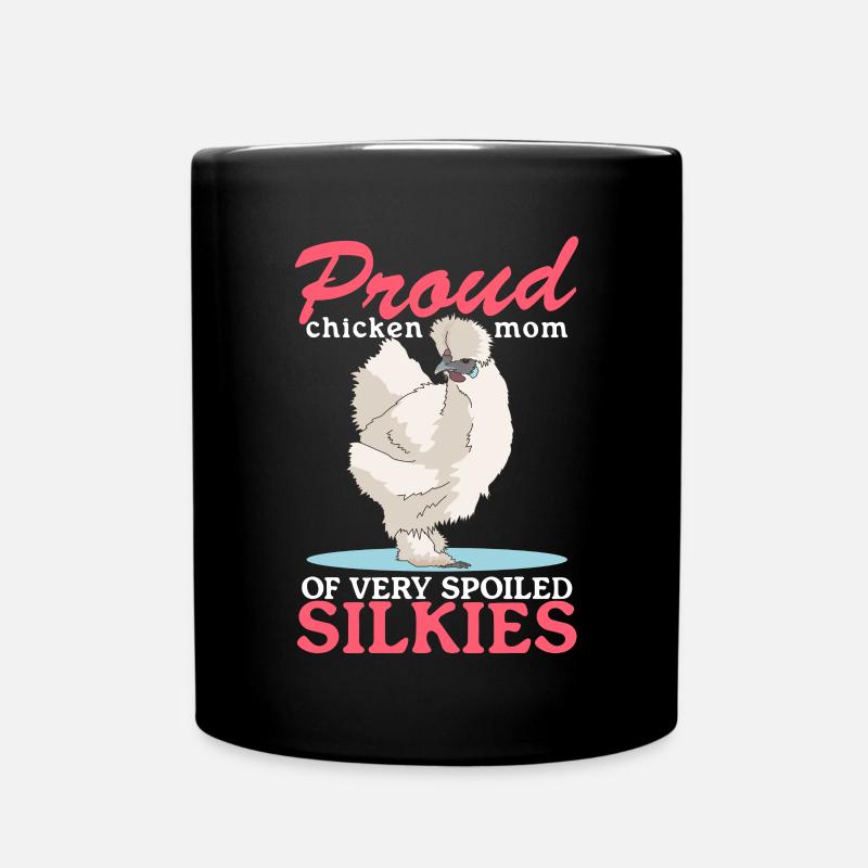 Silk Chicken Mom Chicken Silk Chicken Silkie Gift - Mug uni - noir