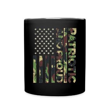 American Flag Independence Day Patriotic & Proud - Full Colour Mug - black - Front