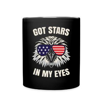 Drapeau américain 4 juillet Pygargue à tête blanche - Mug uni - noir - Devant