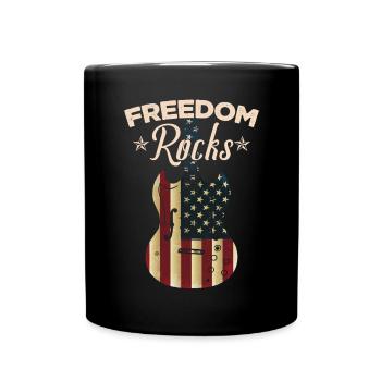 Drapeau américain 4th July Guitare - Mug uni - noir - Devant