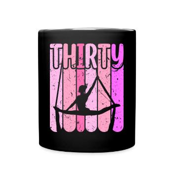 Aerialist 30. Geburtstag Aerial Silk Yoga - Tasse einfarbig - Schwarz - Vorne