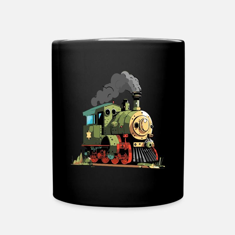 Kids Lokomotive - Dampflok - Tasse einfarbig - Schwarz