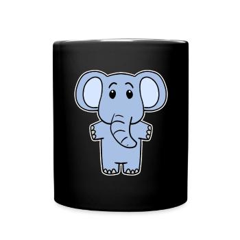 Niedlicher Kleiner Elefant - Tasse einfarbig - Schwarz - Vorne