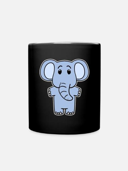 Niedlicher Kleiner Elefant - Tasse einfarbig - Schwarz