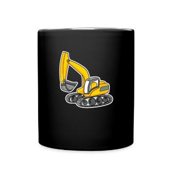 Excavator Construction Site Heavy Machinery Gift - Full Colour Mug - black - Front