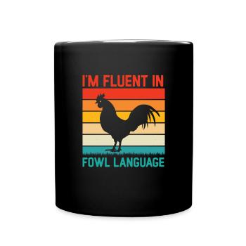 Hühnerbauer Hühnerflüsterer Bauernhoftier - Tasse einfarbig - Schwarz - Vorne