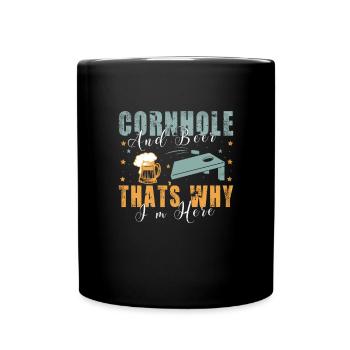 Lustige Cornhole-Spielspieler-Liebhaber - Tasse einfarbig - Schwarz - Vorne