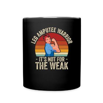Amputiertes Bein Prothese Geschenk - Tasse einfarbig - Schwarz - Vorne