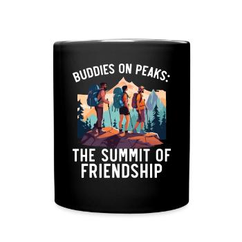 Hiking Couple Hiking Buddy Mountain Climbing Hiker - Full Colour Mug - black - Front