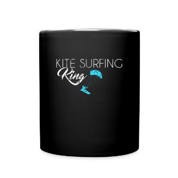 Kite Surfing King - Tasse einfarbig - Schwarz - Vorne