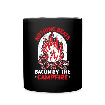 Camping And Bacon Meat Camp Camper I Love Bacon - Full Colour Mug - black - Front