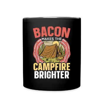 Camping And Bacon Meat Camp Camper I Love Bacon - Full Colour Mug - black - Front
