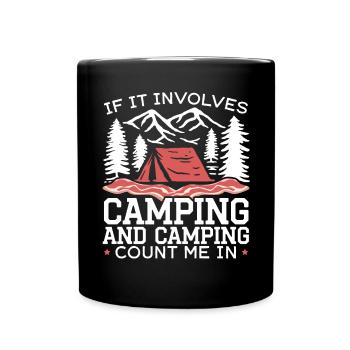 Camping And Bacon Meat Camp Camper I Love Bacon - Full Colour Mug - black - Front