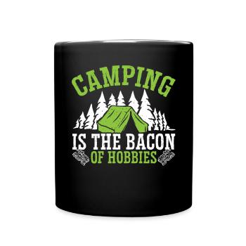Camping And Bacon Meat Camp Camper I Love Bacon - Full Colour Mug - black - Front