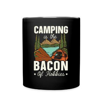 Camping And Bacon Meat Camp Camper I Love Bacon - Full Colour Mug - black - Front