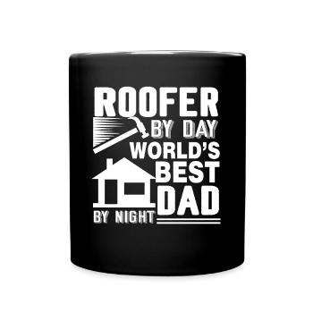 Roofer By Day Dad By Night - Full Colour Mug - black - Front