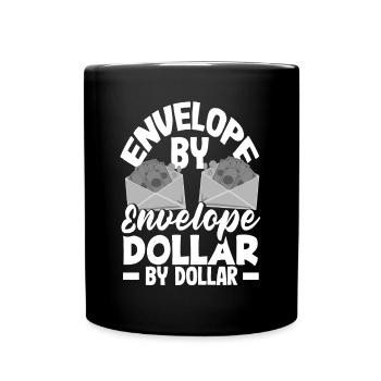 Envelope by Envelope Dollar by Dollar Cash - Full Colour Mug - black - Front