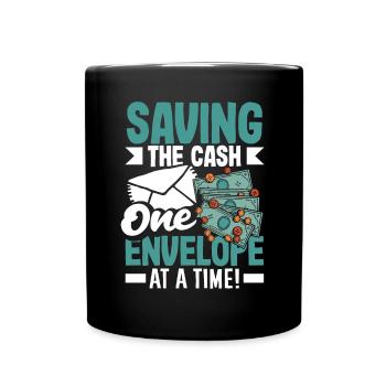Économiser de l’argent une enveloppe à la fois de l’argent comptant - Mug uni - noir - Devant
