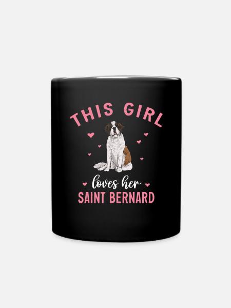 Bernhardiner St. Bernhardshund Hund - Tasse einfarbig - Schwarz