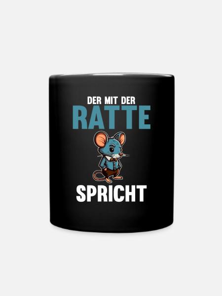 Nagetier Ratte Ratten - Tasse einfarbig - Schwarz