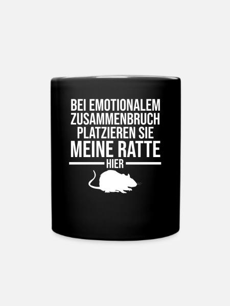 Nagetier Ratte Ratten - Tasse einfarbig - Schwarz