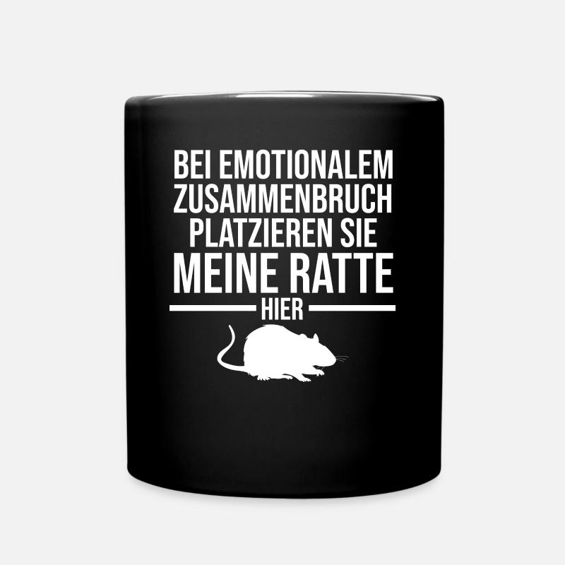 Nagetier Ratte Ratten - Tasse einfarbig - Schwarz
