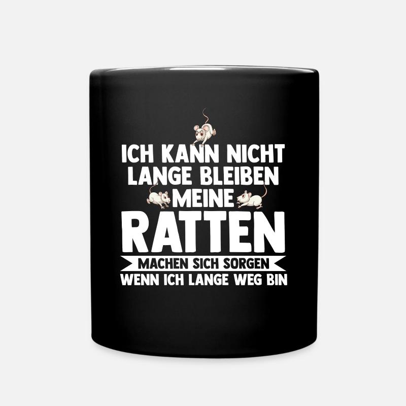 Nagetier Ratte Ratten - Tasse einfarbig - Schwarz