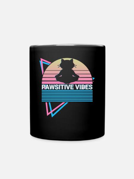 Méditation Yoga Chien Rétro - Mug uni - noir