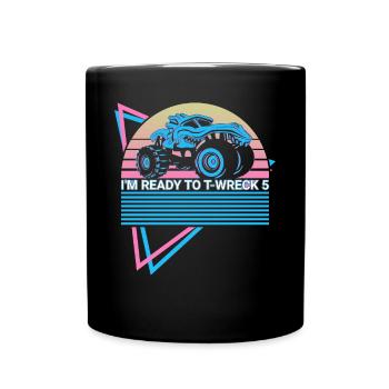 Monstertruck Retro - Tasse einfarbig - Schwarz - Vorne
