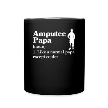 Amputiertes Bein Prothese Geschenk - Tasse einfarbig - Schwarz - Vorne