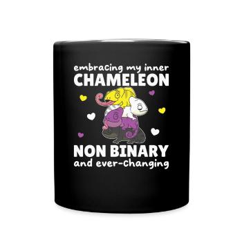 Nonbinary Chameleon Flag Pride LGBTQ Non Binary - Full Colour Mug - black - Front