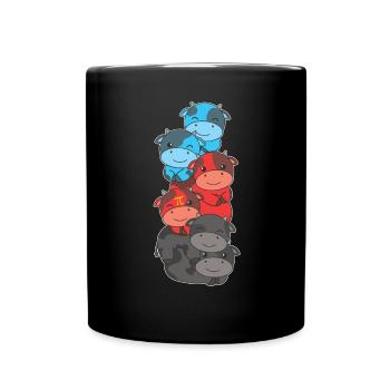 Polyamory Flag Gay Pride LGBTQ Kuh Turm - Tasse einfarbig - Schwarz - Vorne