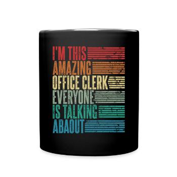 Vintage Office Clerk Office Clerk Gift Retro - Full Colour Mug - black - Front