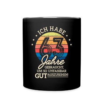 63. Geburtstag Geschenk Habe 63 Jahre Gebraucht - Tasse einfarbig - Schwarz - Vorne