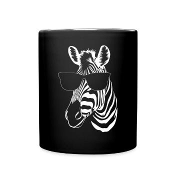 Zebra - Tasse einfarbig - Schwarz - Vorne