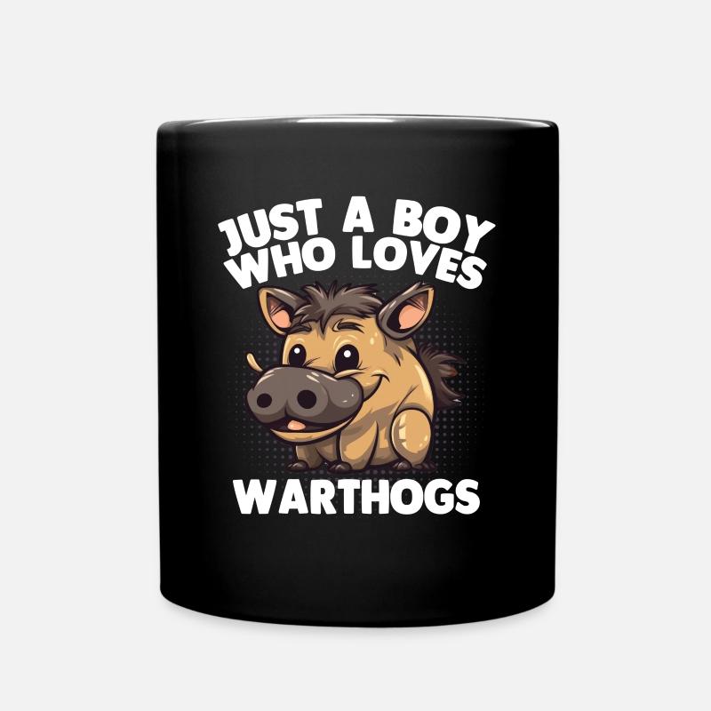 Warzenschwein - Tasse einfarbig - Schwarz