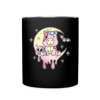 Kawaii Gothic Capybara Pastel Gothic Goth - Full Colour Mug - black - Front